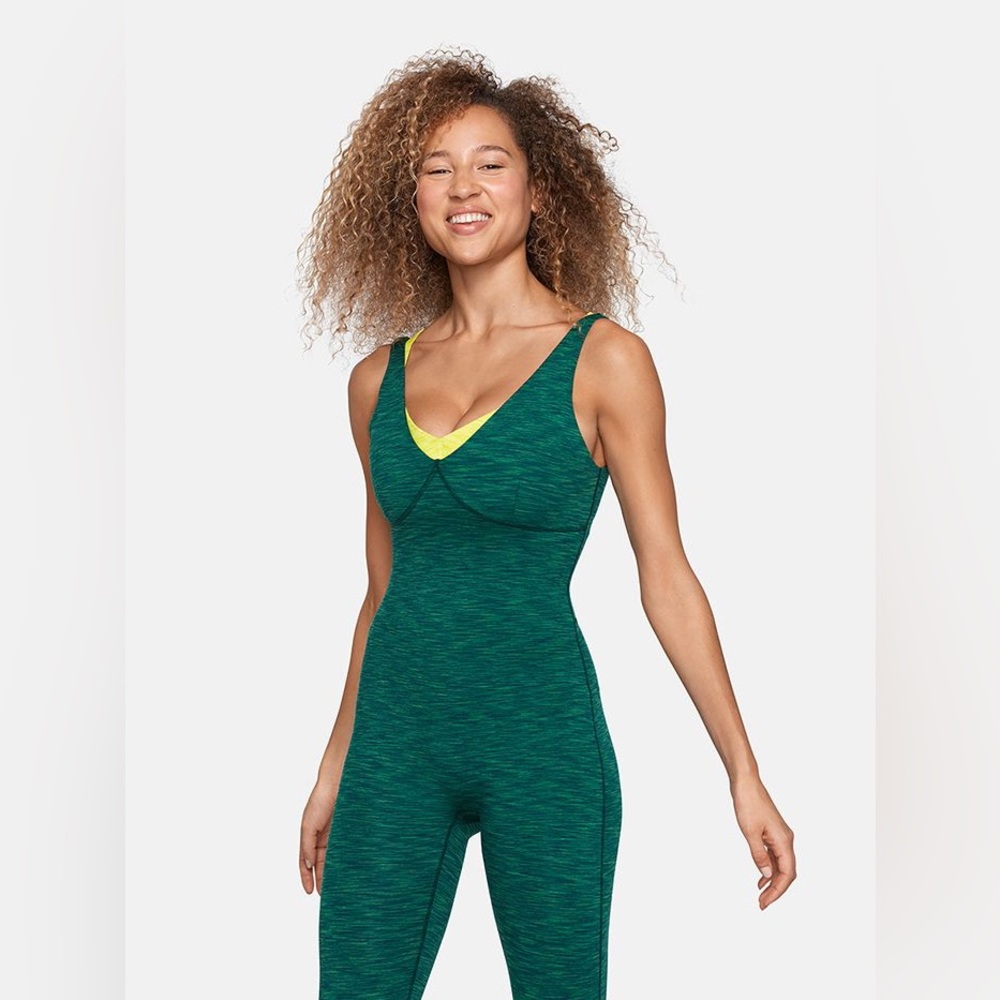 Outdoor Voices Green Freeform Workout Unitard Jumpsuit Size Small